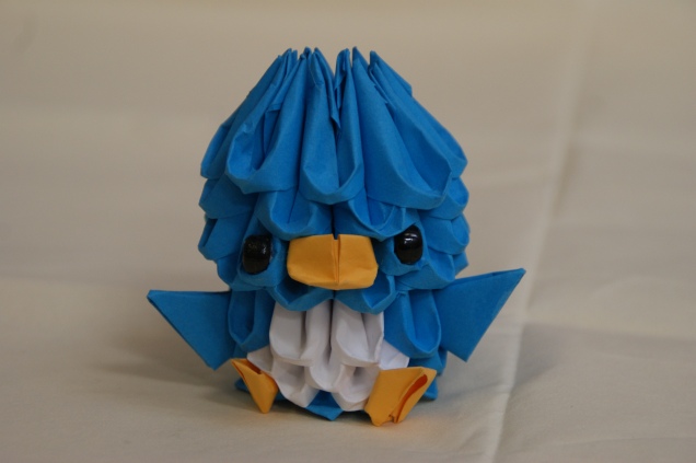 3D Origami bluebird