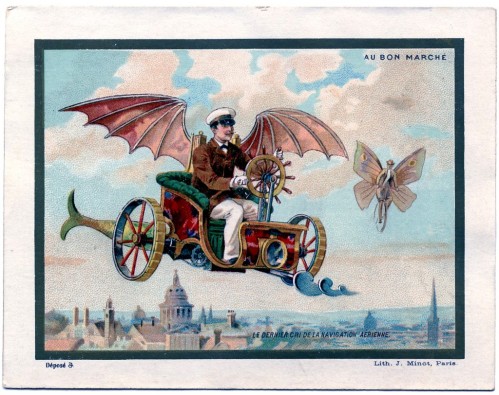 The flying machine vintage illustration