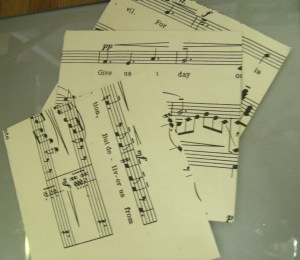 Vintage sheet music squares