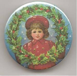 girl with wreath badge